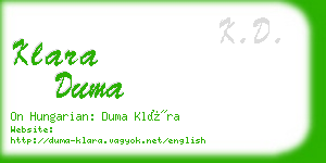 klara duma business card